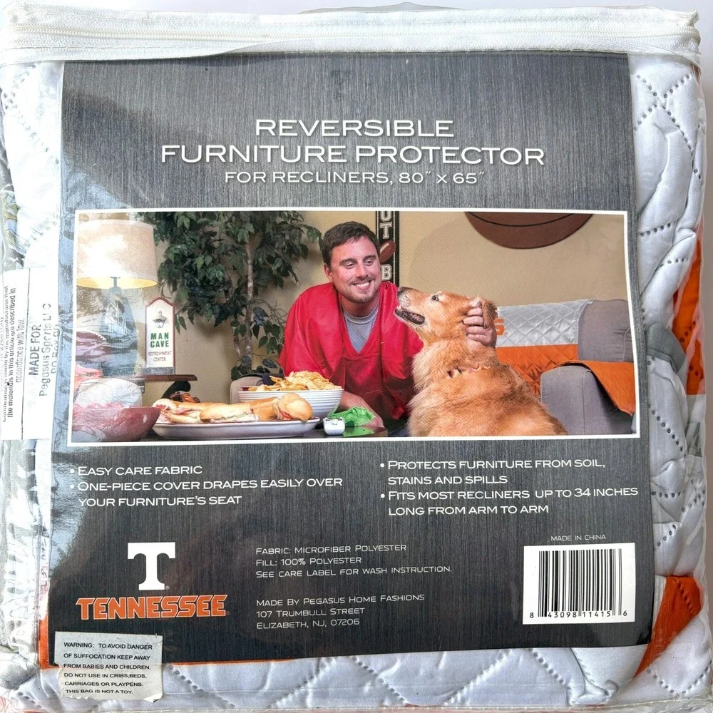 NIP Licensed Pegasus Sports Tennessee Volunteers Reversible Recliner Protector